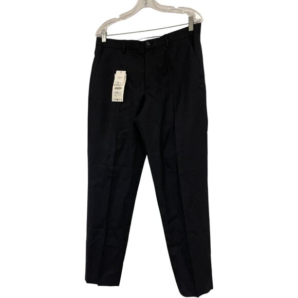 Zara Mens Dress Pants EU 40 US 31 Navy Blue Wool Blend Tapered 1564/451 NWT